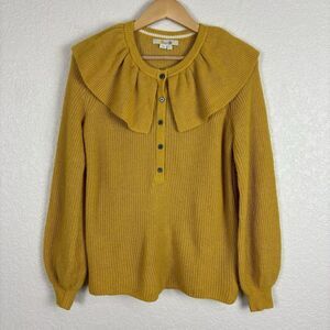 Boden Pilgrim Collar Soft Cozy Wool Blend Sweater Yellow Womens 2‎ Fall Preppy